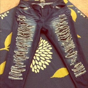Seriously cut up jeans!!!